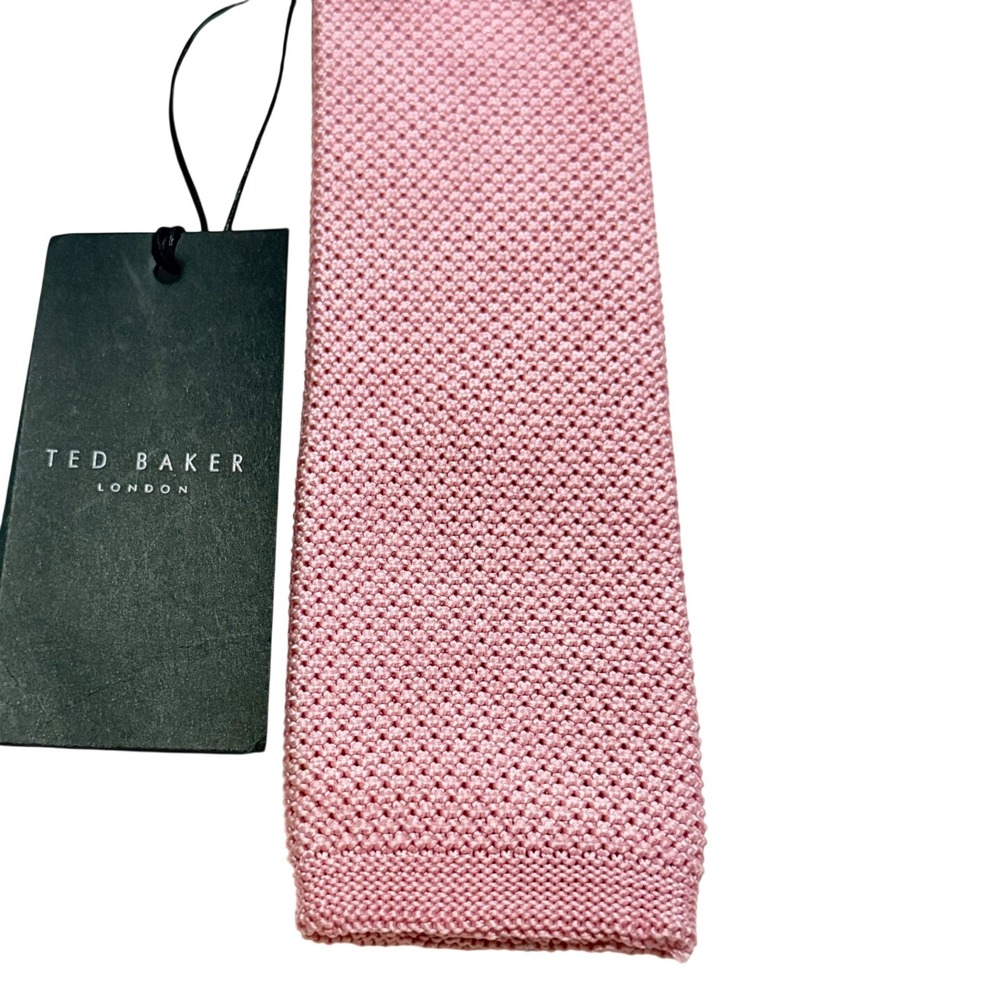 Ted Baker Knit Tie Pink Square End Woven Necktie Dapper